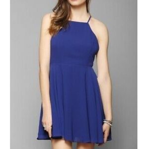 Urban Outfitters Silence‎ + Noise Chiffon High Neck Open Back Dress Royal Blue 8